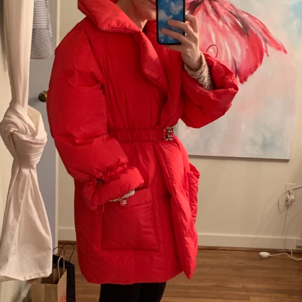 CHANEL Coat PUFFER JACKET Red Size 34, XS, 0-2 New tag/receipt SOLD - Picture 7 of 16